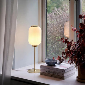 Tafellamp messing en opaalglas met schakelaar en E27 fitting Nordlux Milford 48 cm - FOIR