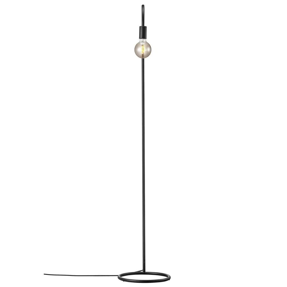 Minimalistische vloerlamp zwart met E27 fitting stekker en schakelaar 'Paco' - FOIR