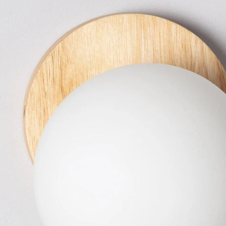 Minimalistische wandlamp hout met opaalglas G9 fitting 'Eline' - FOIR