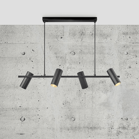 Hanglamp eettafel metaal Alanis zwart 4x GU10 fitting 90cm - FOIR