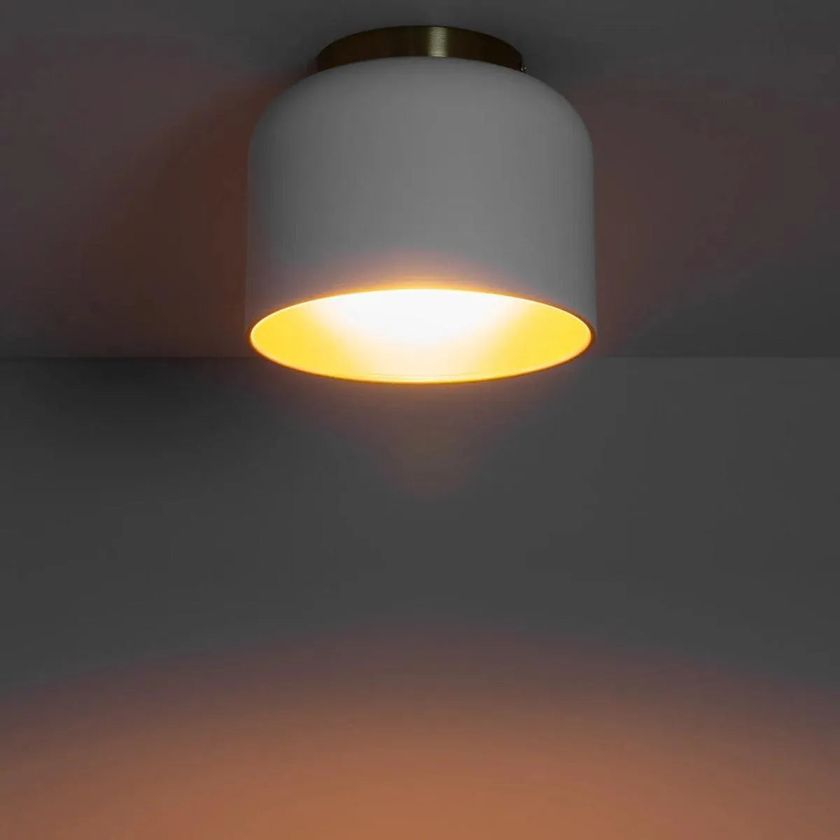 Plafondlamp zwart of wit & goud rond 'Koloman' E27 fitting design lamp 200mm - FOIR