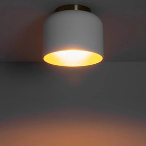 Plafondlamp zwart of wit & goud rond 'Koloman' E27 fitting design lamp 200mm - FOIR