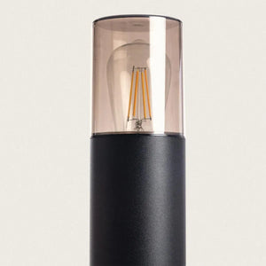 Staande tuinlamp zwart & smoke met E27 fitting aluminium 'Trentino' - FOIR