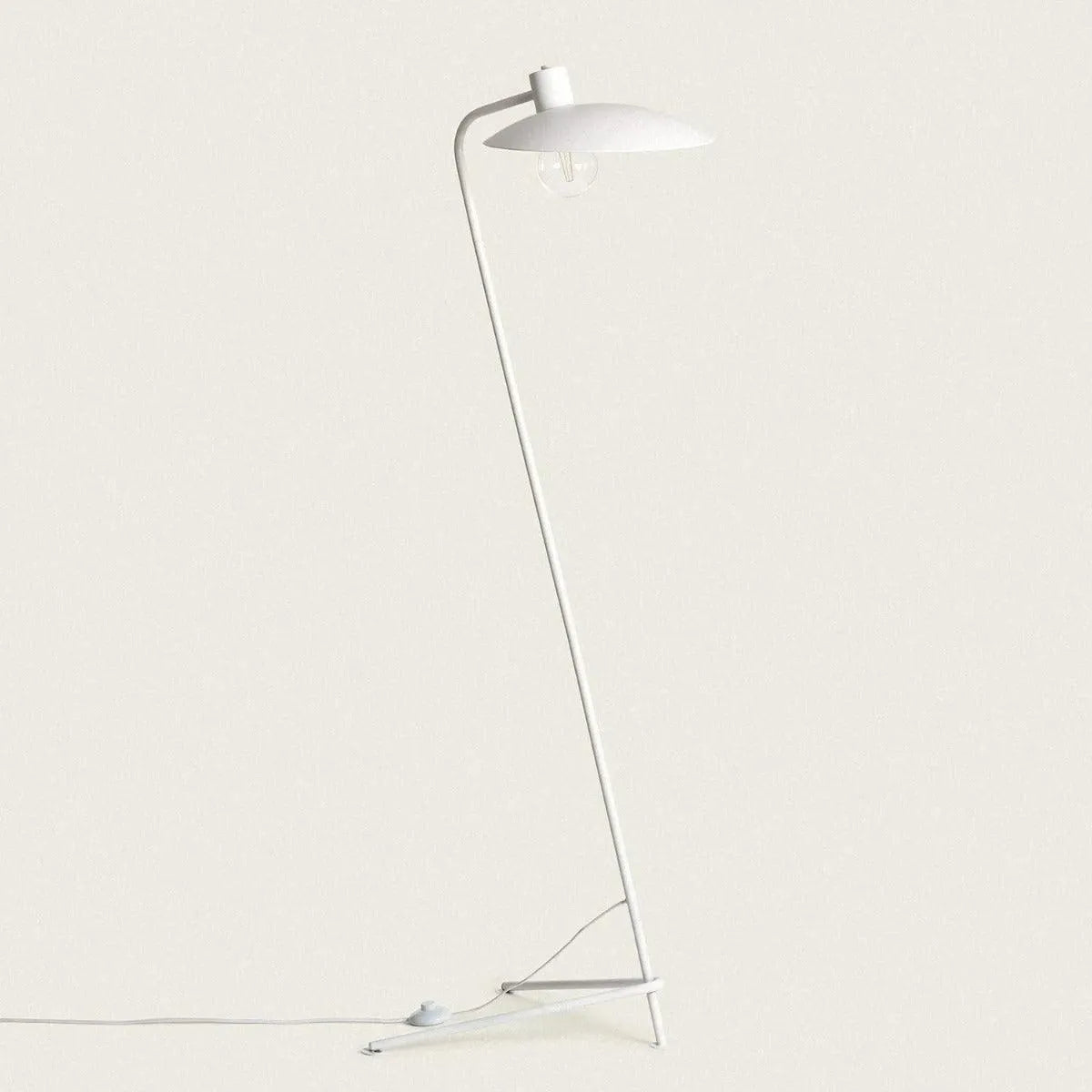 Vloerlamp mat wit e27 fitting schakelaar stekker e27 fitting 