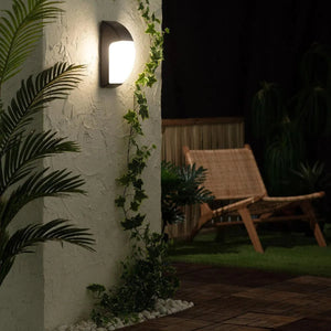 Gevelverlichting modern zwart wit met E27 fitting 'Talita' - FOIR
