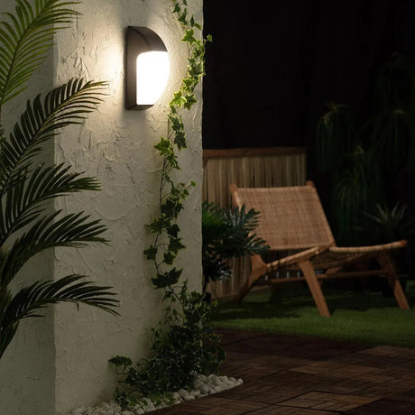 Gevelverlichting modern zwart wit met E27 fitting 'Talita' - FOIR