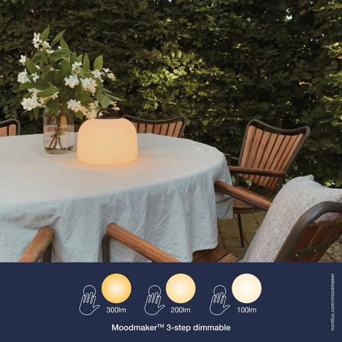 Oplaadbare tafellamp tafel met ingebouwde LED Nordlux 'Kettle 22' lamp modern 22 cm - FOIR