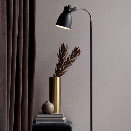 op= op Vloerlamp zwart Nordlux 'Adrian' staande lamp E27 fitting 151cm - FOIR