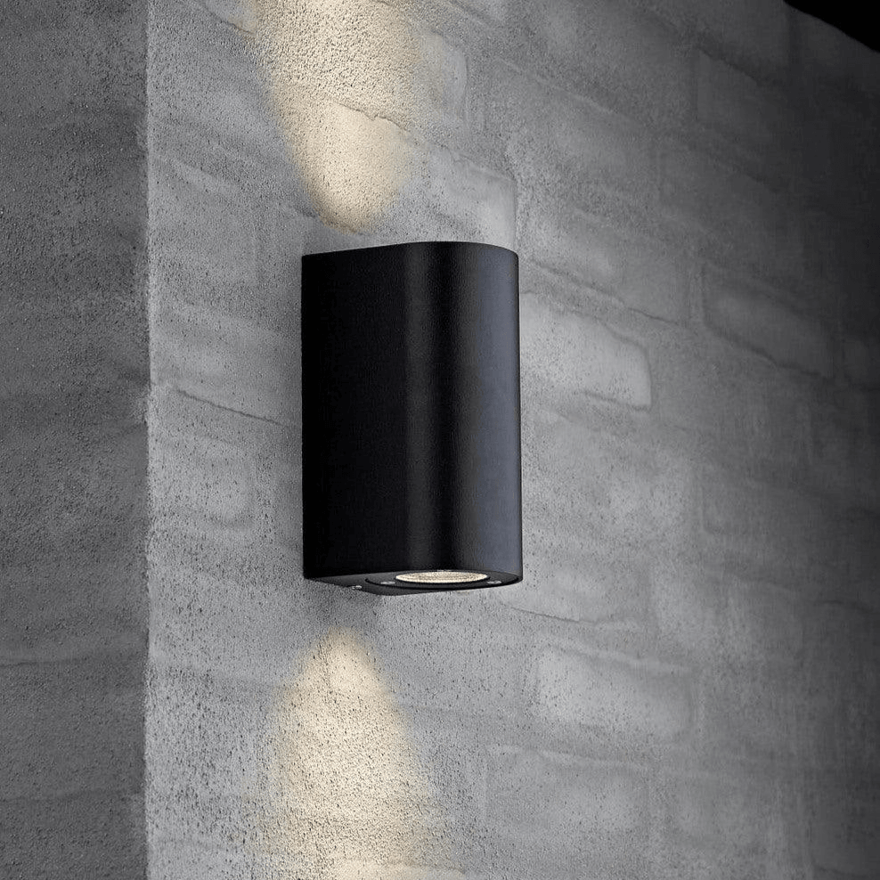 Buitenlamp up down Nordlux 'Asbol' gevelverlichting LED wandlamp zwart 2x5W 3000K warm wit - FOIR