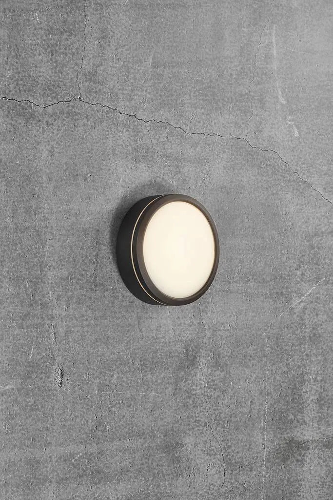 Buitenlamp zwart rond met radar sensor modern rond led 