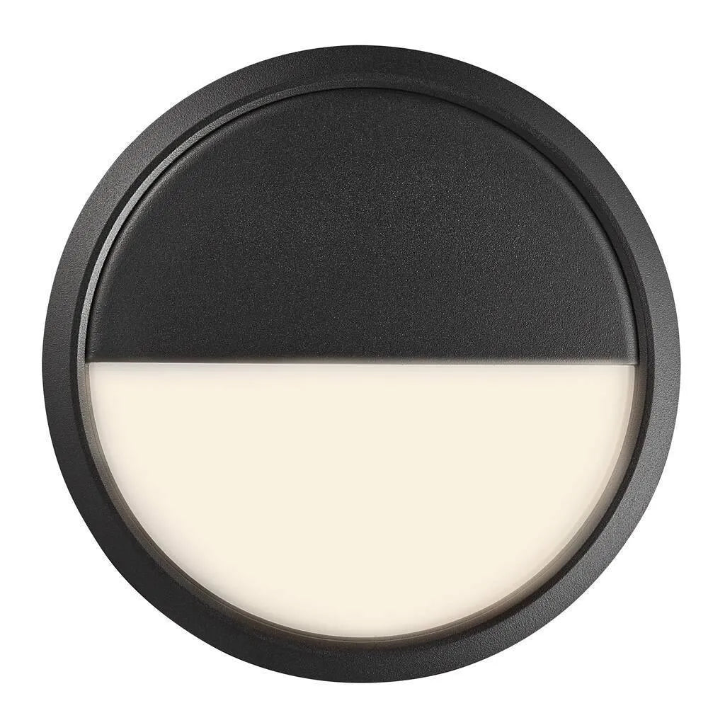 Buitenlamp rond zwart led lamp  200mm radar bewegingsmelder
