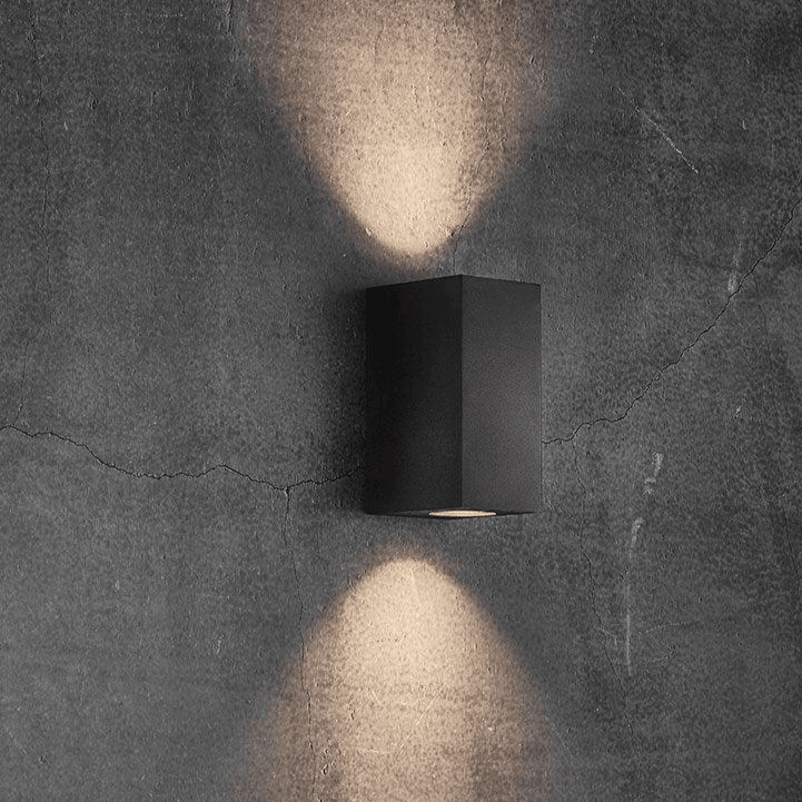 Wandlamp zwart 'Canto Maxi Kubi 2' Nordlux up & downlighter GU10 zwart buitenlamp wandlamp - FOIR