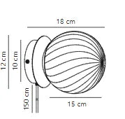 Wandlamp messing met glazen kap E14 fitting & schakelaar 'Chisell' - FOIR
