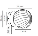 Wandlamp messing met glazen kap E14 fitting & schakelaar 'Chisell' - FOIR