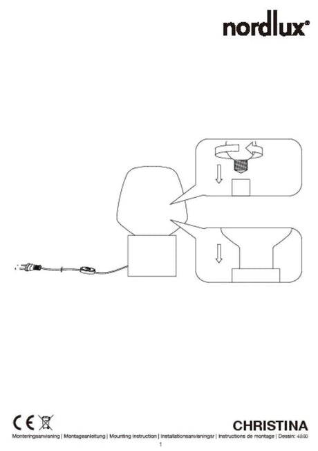 Tafellamp beton antraciet 'Christina' Nordlux E27 fitting glas 30 cm - FOIR