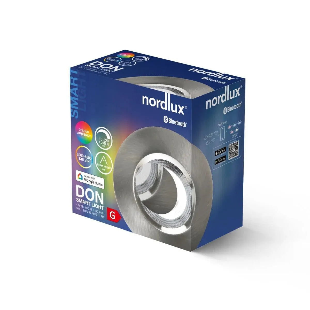 Kleine slimme LED inbouwspot geborsteld nikkel Nordlux Don smart - FOIR