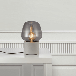 Tafellamp beton grijs 'Christina' Nordlux E27 fitting glas 30 cm - FOIR