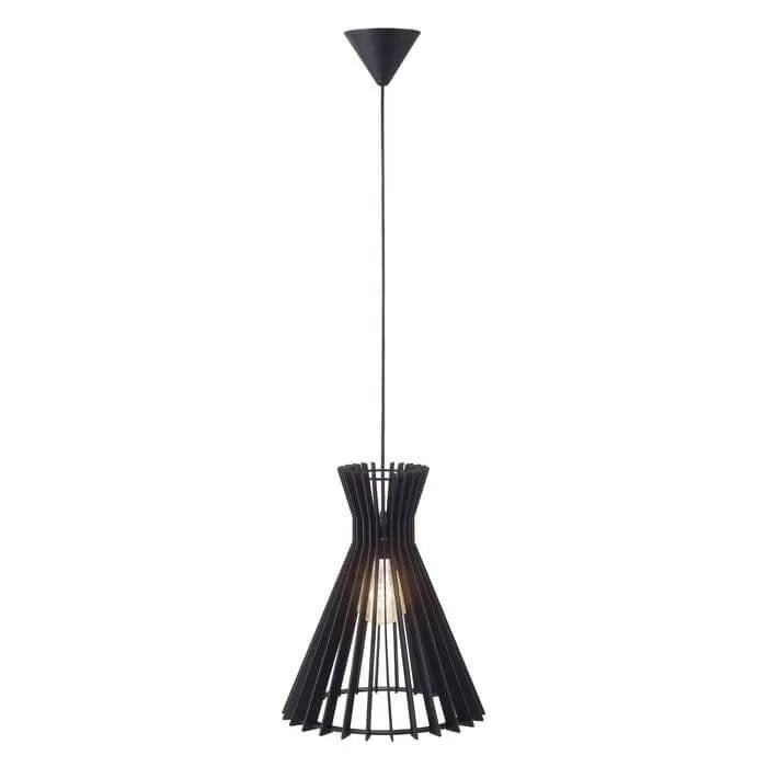 Houten hanglamp zwart 'Groa' Nordlux rond 35 cm - FOIR