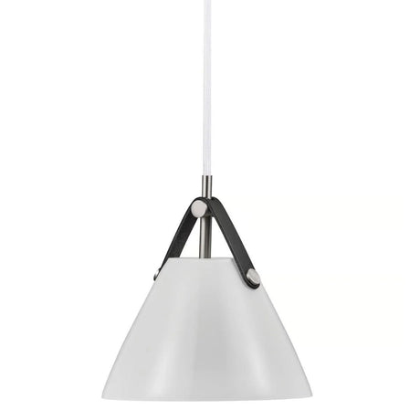 Hanglamp opaalglas & zwart of bruin leer G9 fitting 'Strap 16' - FOIR