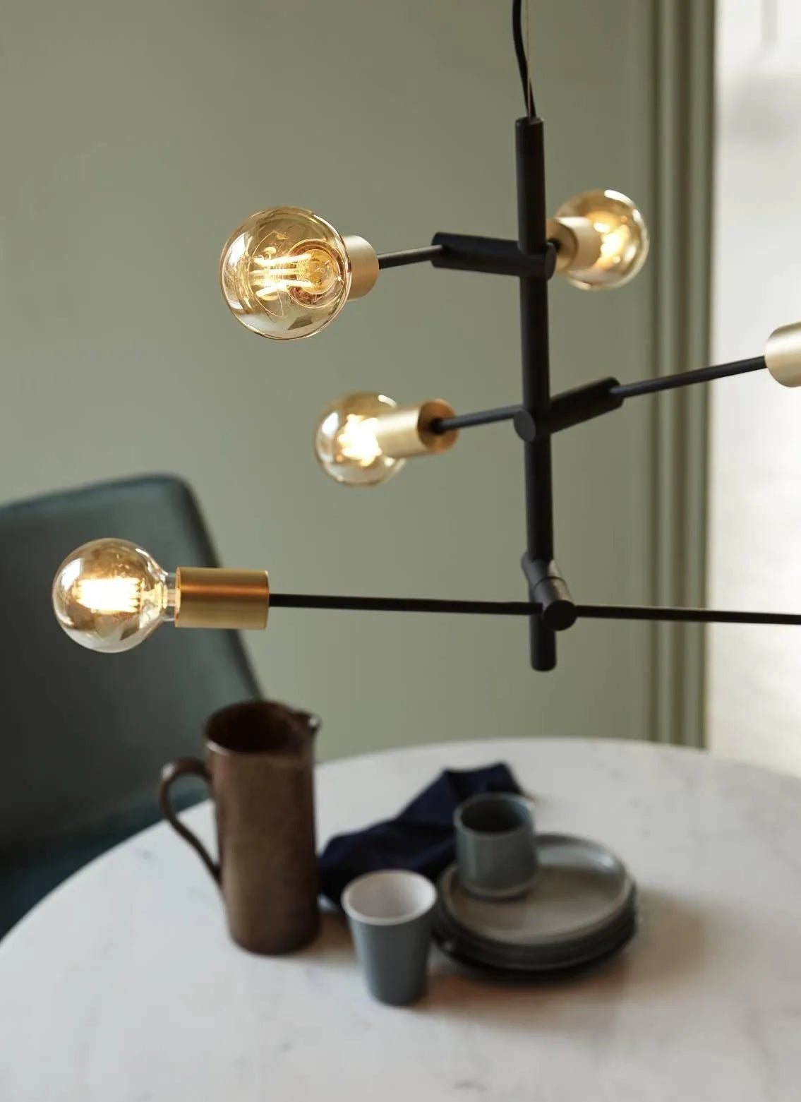 hanglamp goud zwart e27 Nordlux Josefine hanglamp met meerdere fittingen