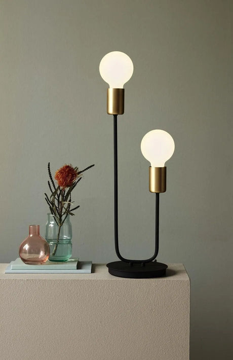 Tafellamp goud zwart Nordlux Josefine e27 fitting zwart goud modern