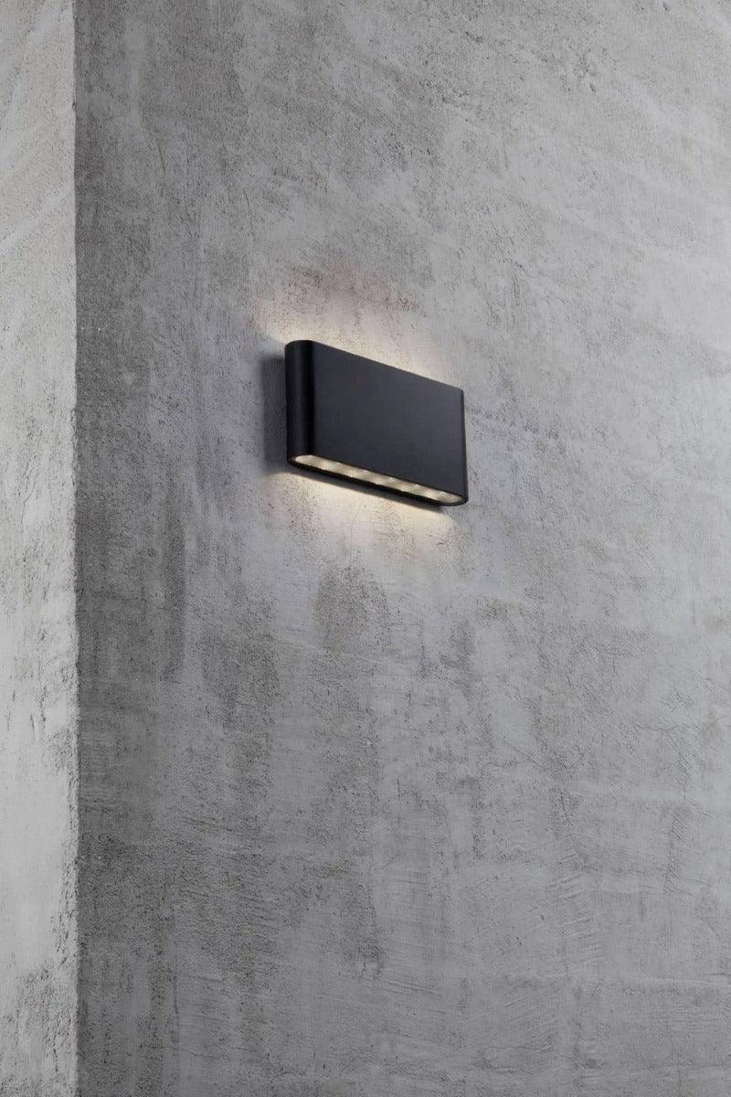 Wandlamp buiten up en downlighter gevelverlichting 'Kinver' Nordlux buitenlamp zwart modern - FOIR