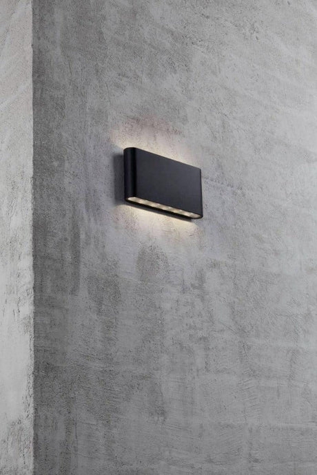 Wandlamp buiten up en downlighter gevelverlichting 'Kinver' Nordlux buitenlamp zwart modern - FOIR