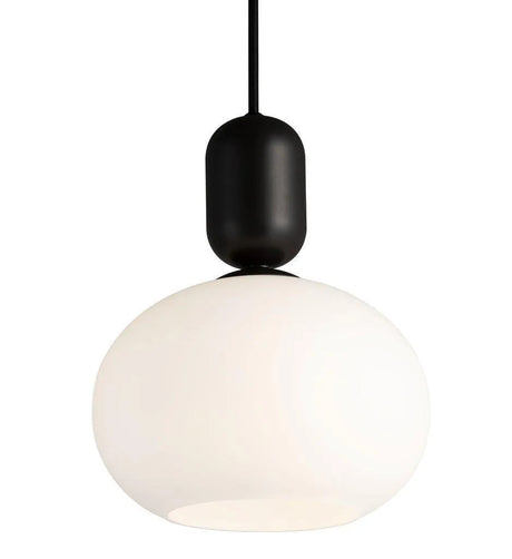 Opaal glas modern rond Nordlux notti zwart wit modern E27 fitting 