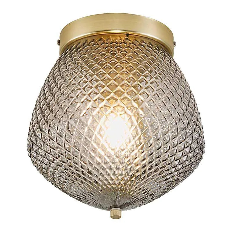 nordlux orbiform  plafondlamp messing met E27 fitting en rookglas