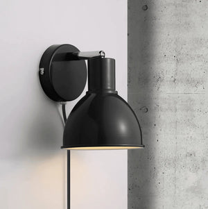 Nordlux pop wandlamp zwart schakelaar stekker e27 fitting 