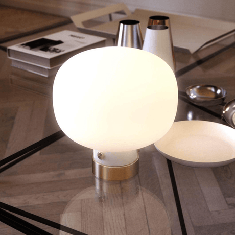 Tafellamp opaal glas modern 'Raito' DFTP E27 fitting 20 cm - FOIR
