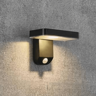 Wandlamp zwart led lamp Solar 'Rica' Nordlux ingebouwd Bewegingsmelder zonnepaneel modern draadloos 18 cm - FOIR