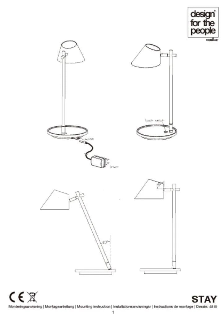 Nordlux stay modern grijs lamp