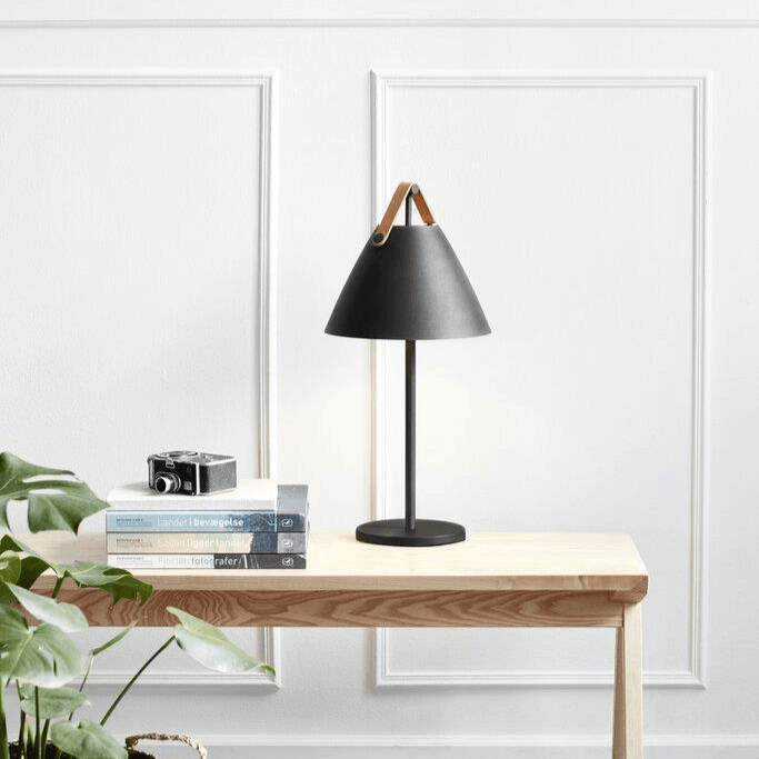 Tafellamp 'Strap' zwart E27 fitting modern 55cm DFTP - FOIR