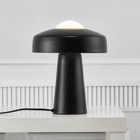 Tafellamp zwart met schakelaar 'Time' Nordlux modern E27 fitting metaal glas 34 cm - FOIR