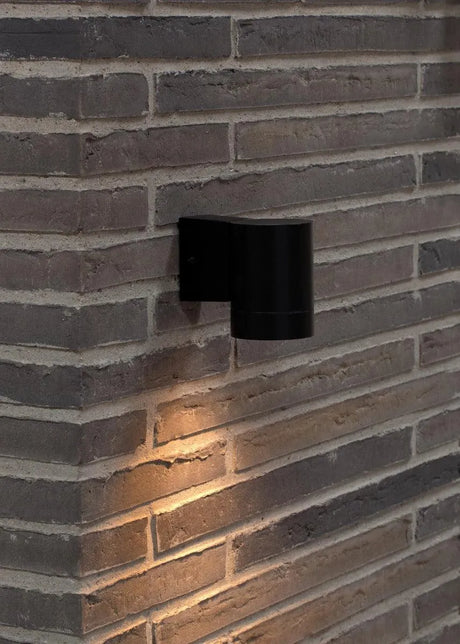 Mat zwarte wandlamp downlighter gu10 fitting nordlux designverlichtig 