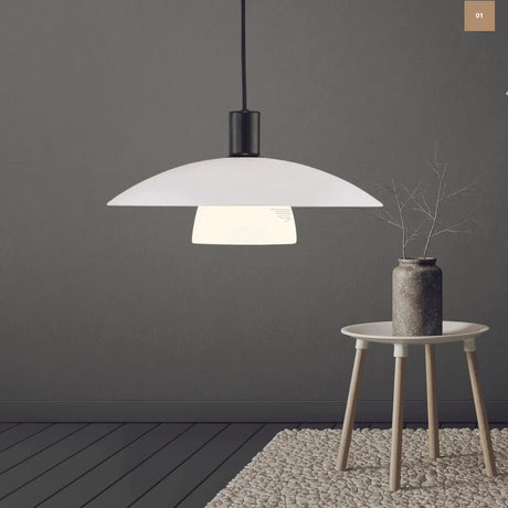Witte retro hanglamp opaal glas 'Verona' Nordlux modern e27 fitting 40 cm - FOIR