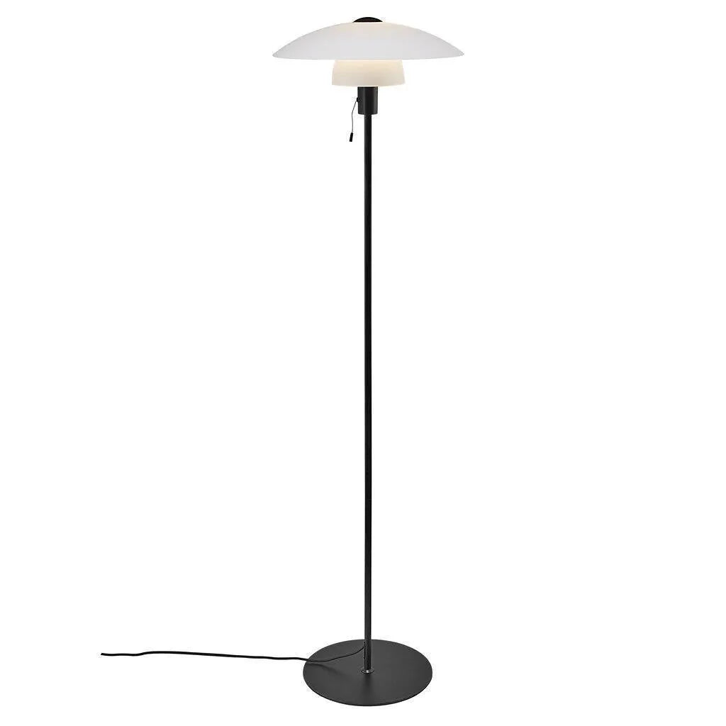 Nordlux verona zwart opaal glas vloerlamp modern e27 fitting  2010884001