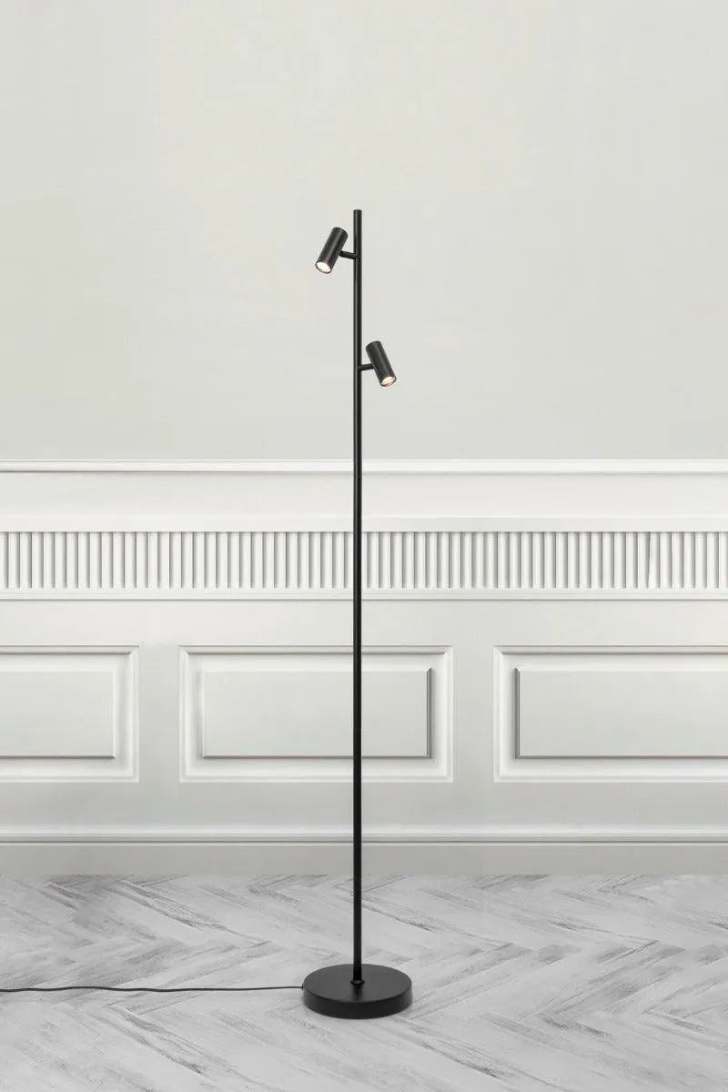 Zwarte vloerlamp schakelaar LED lichtbronnen moodmaker nordlux design vloerlamp woonkamer 