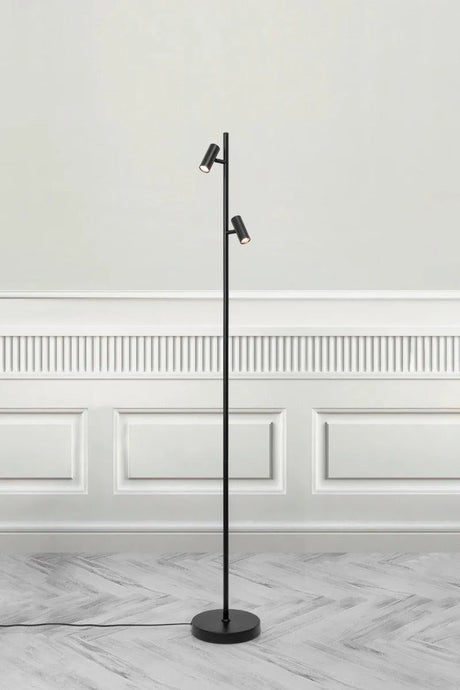 Zwarte vloerlamp schakelaar LED lichtbronnen moodmaker nordlux design vloerlamp woonkamer 