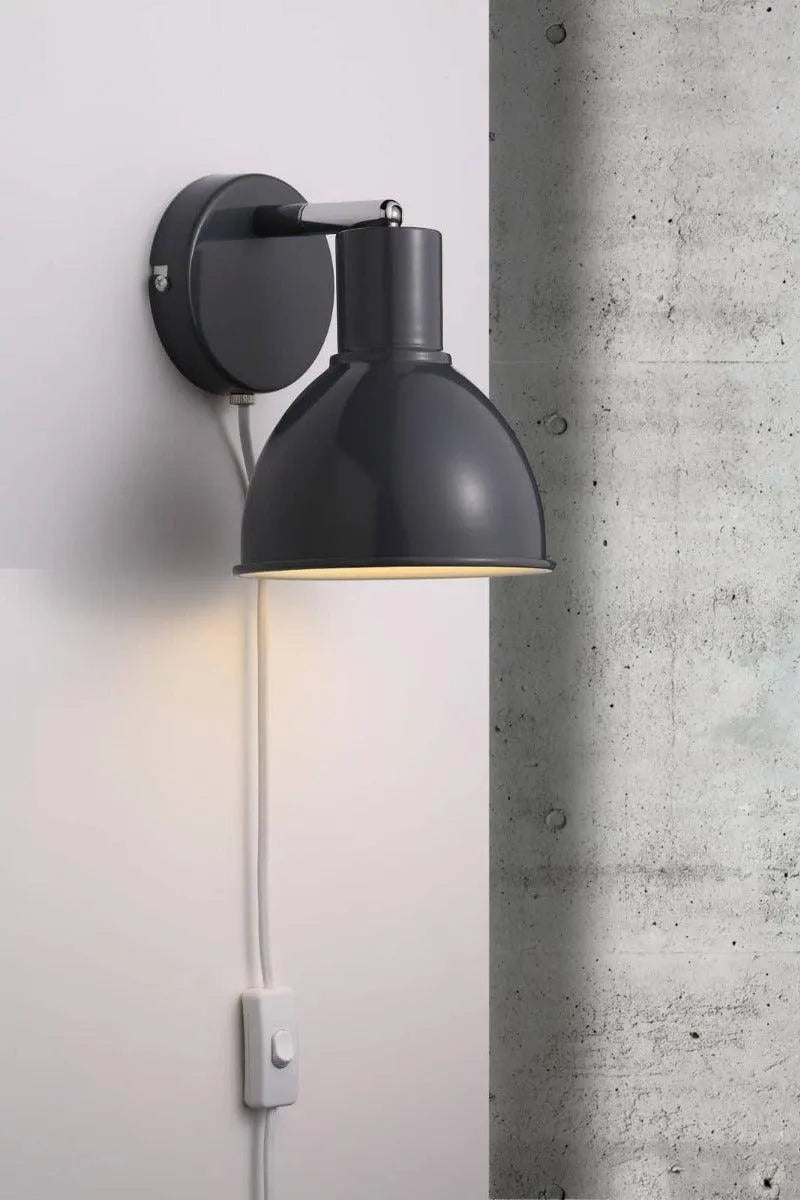 Wandlamp antraciet Nordlux 'Pop' leeslamp E27 fitting 15 cm - FOIR