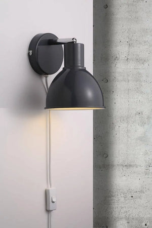 Wandlamp antraciet Nordlux 'Pop' leeslamp E27 fitting 15 cm - FOIR