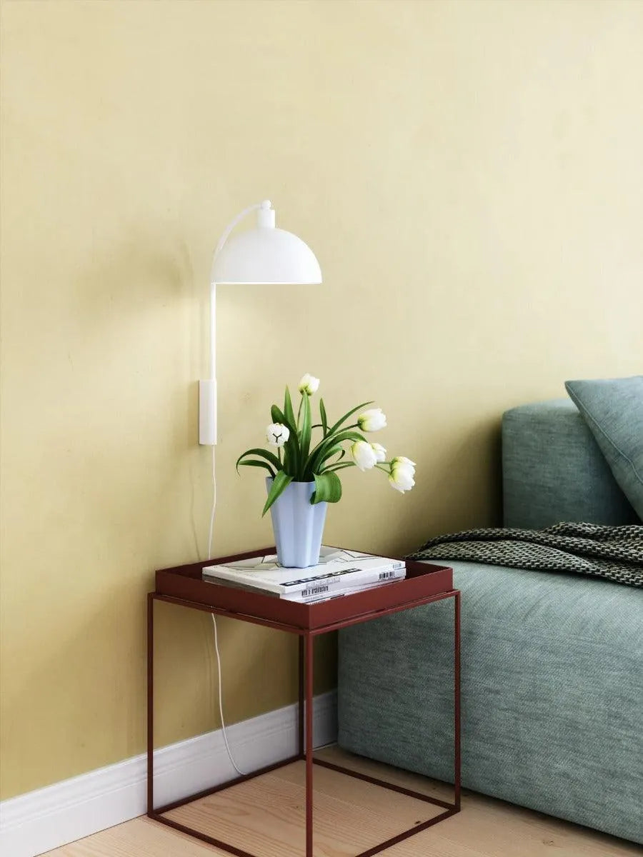 Wandlamp wit met stekker en schakelaar
