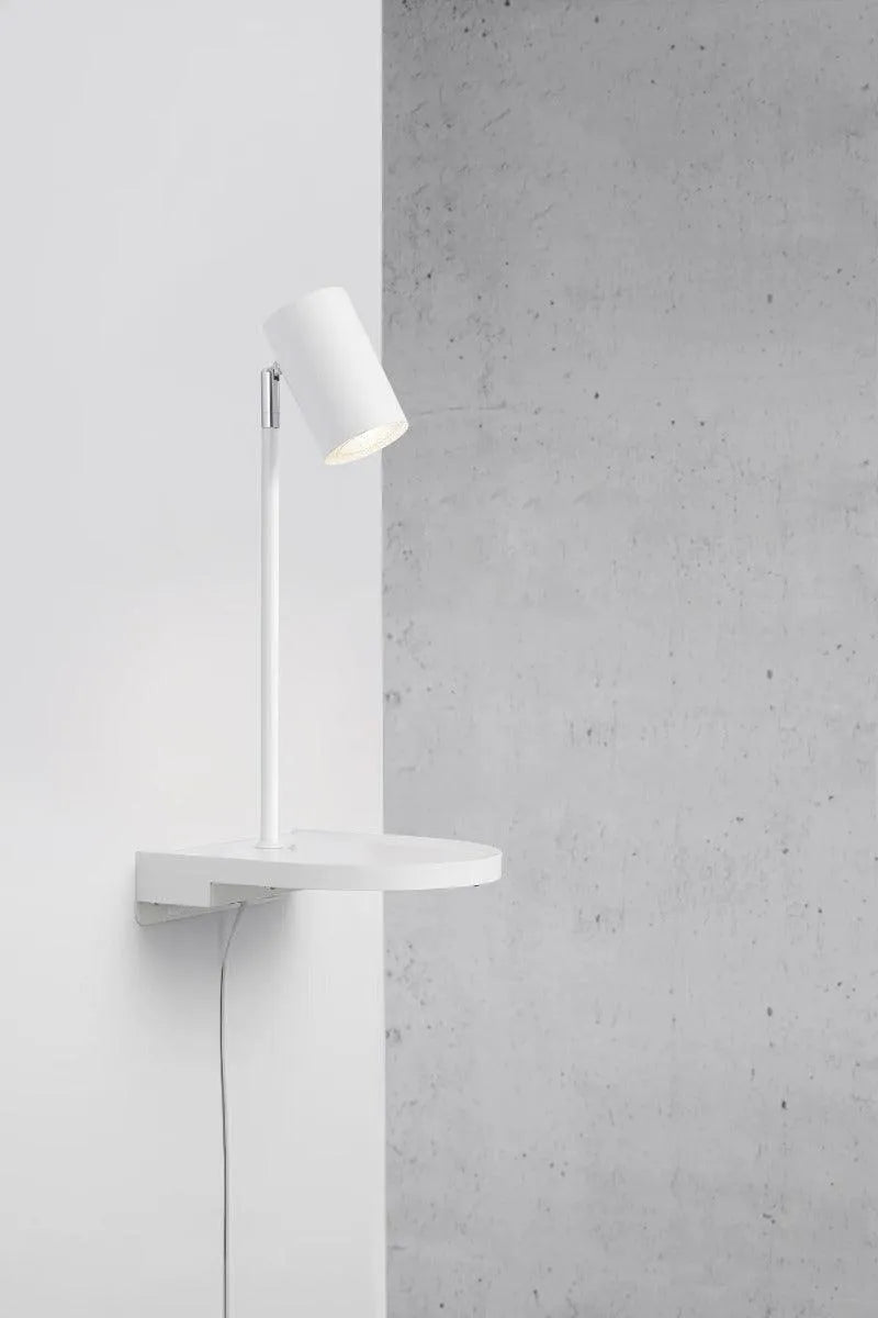 Wandlamp wit Nordlux cody led lamp gu10 met plankje