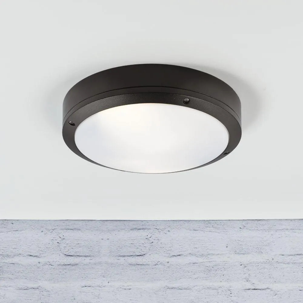Plafondlamp rond 220mm E27 fitting modern zwart