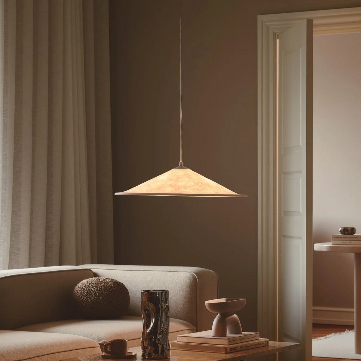 Hanglamp Design Papier e27 textiel Hill 55 cm