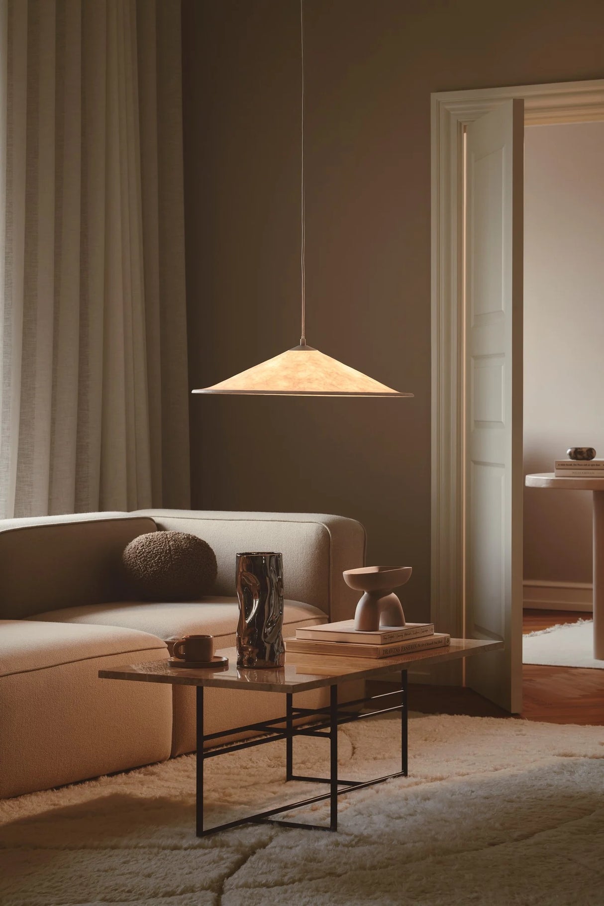 Hanglamp Design Papier e27 textiel Hill 55 cm