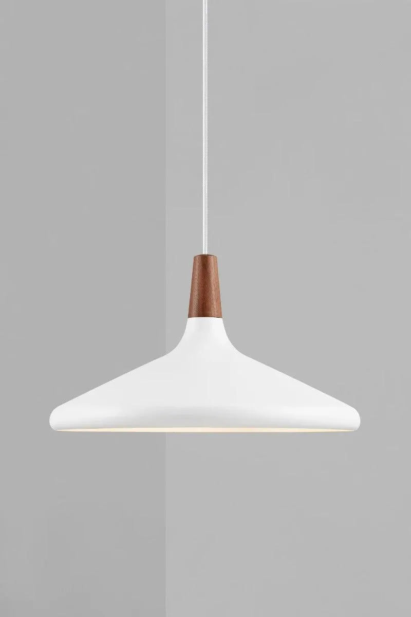 Grote hanglamp wit met e27 fitting houten element design 