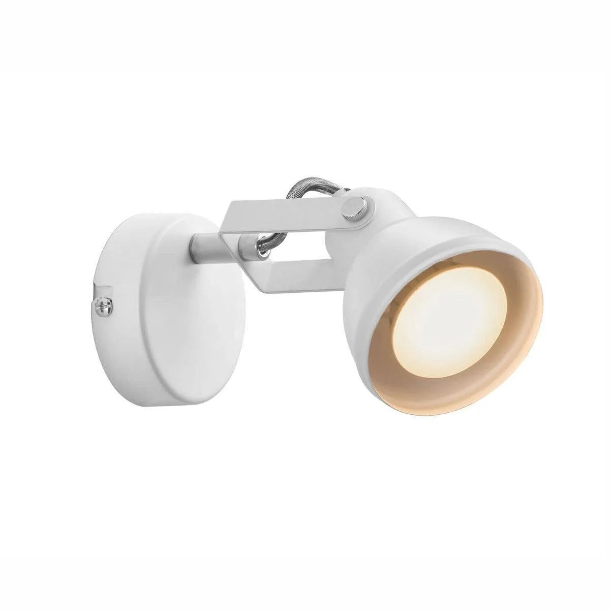 Verstelbare wandlamp met schakelaar kabel stekker en GU10 fitting. 