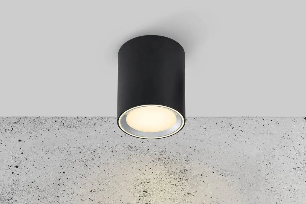 Nordlux fallon moodlight modern zwart opbouwspot rond 